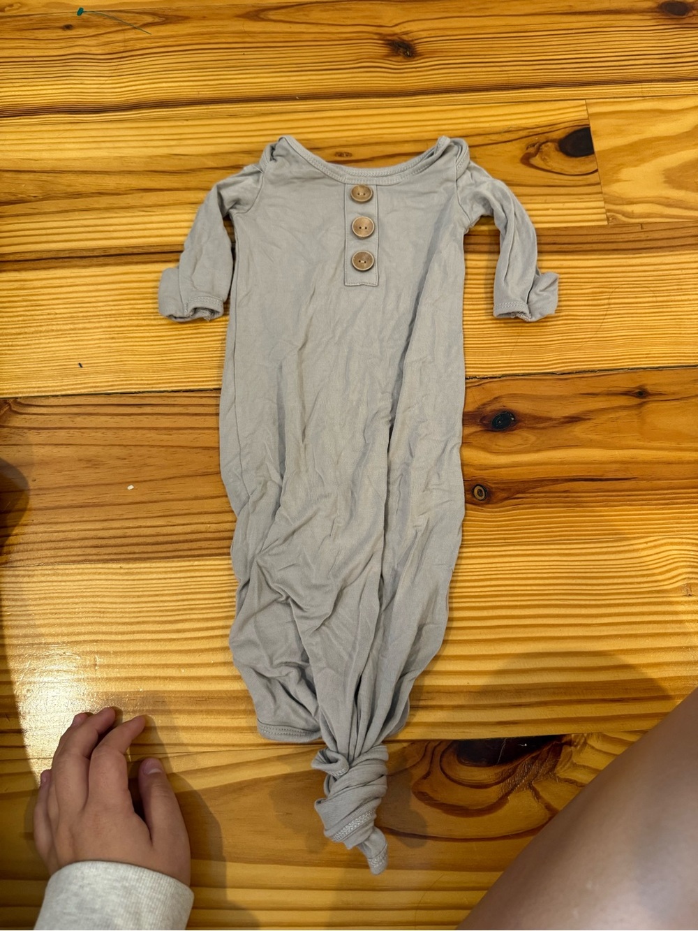 Caden Lane Light Gray Knot One-Piece with Button Front
